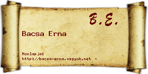 Bacsa Erna névjegykártya