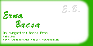 erna bacsa business card